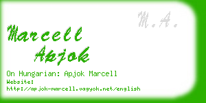 marcell apjok business card